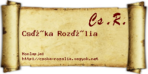Csóka Rozália névjegykártya